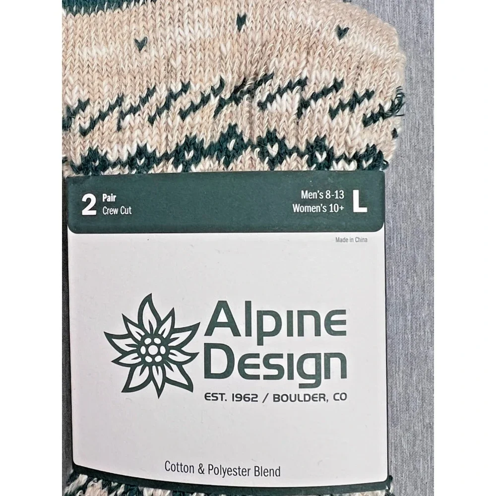 NEW 4‎ Pair Alpine Design Performance Hiking Crew Cut Ragg Socks Women's L 10 +